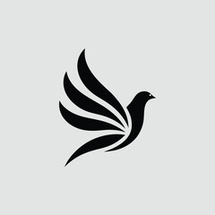 Fototapeta premium Abstract minimalist flying bird logo design concept vector illustration