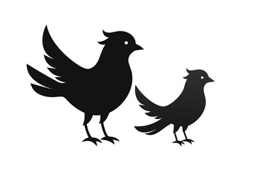 Fototapeta premium Decorative Birds Silhouette Vector, Minimal Nature Art