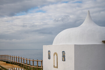Domed chapel beside Atlantic Ocean at Cabo Espichel
