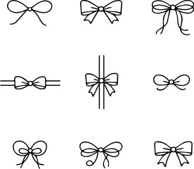 Minimal Bow and Ribbon Symbol Set