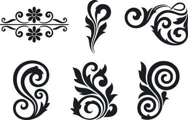 Fototapeta premium Vector floral designs elegant swirls decorative elements
