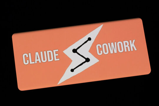 Shanghai,China-Feb.5th 2026: Claude Cowork logo on screen. AI agent