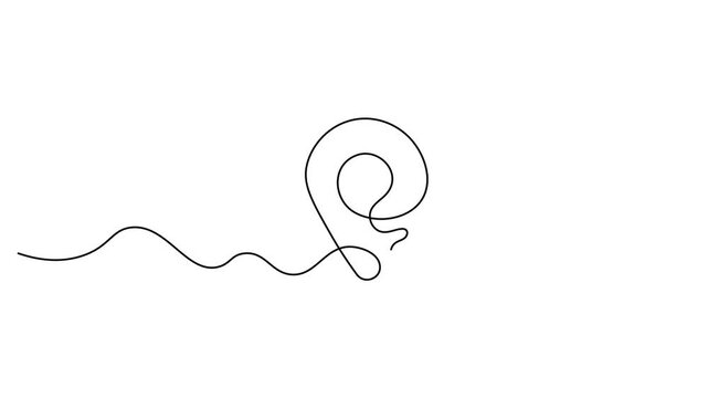 location pin icon abstract line art animation. Map marker icon line animation. Map location symbol one line drawing animation