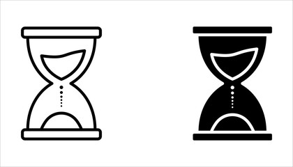 anti-aging hourglass line icon set, flat design vector illustration on white background.