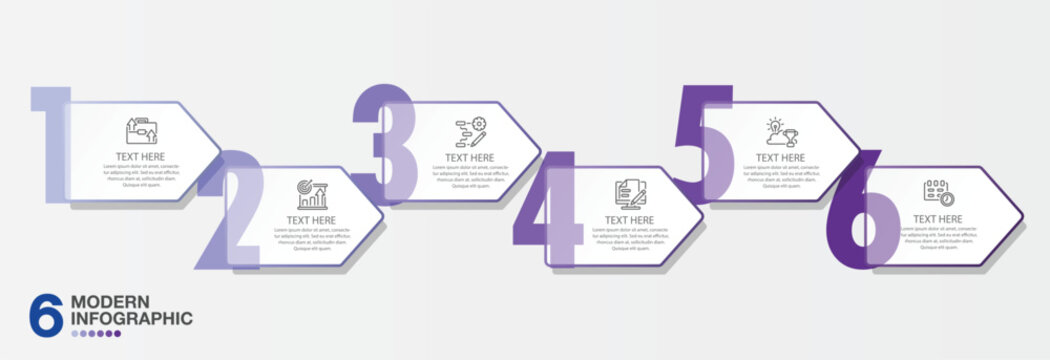 Arrow infographic 6 process.