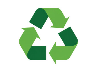 Obraz premium Green recycling symbol with 3D effect arrows recycle isolated on a transparent background