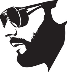 Stylish man side profile beard grooming silhouette design vector on white background 