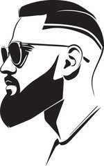 Stylish man side profile beard grooming silhouette design vector on white background 