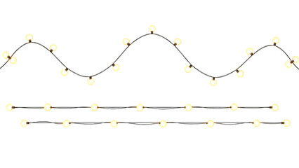 Wavy String of Warm White Christmas Lights image whisk