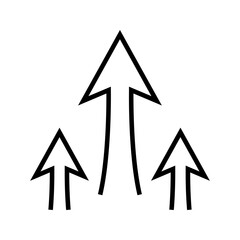 Up Arrow Growth Direction Vector Icon for Success Concept