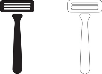 Three-blade razor. Vector icon.