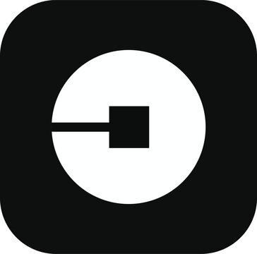 Uber Logo Icon - Minimalist Black and White Transportation App Symbol Vector Illustration for Branding and UI Design