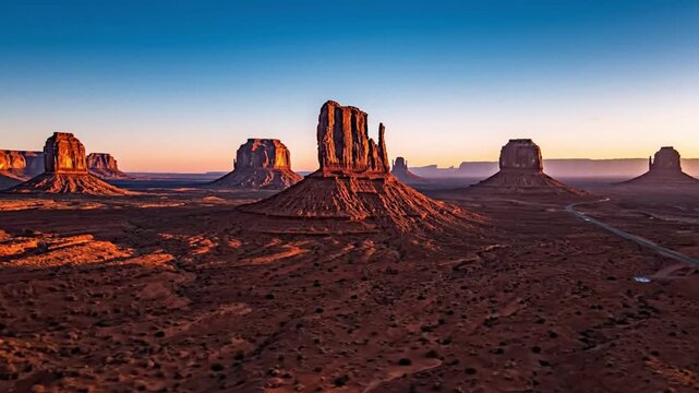 Monument Valleys Majestic Sunrise - A Desert Landscape Video.