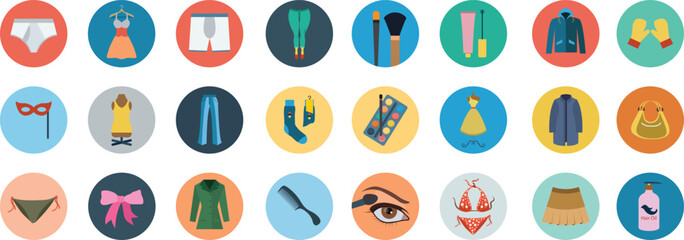 Set of colorful Easter eggs vector illustration featuring glossy round icons and web design buttons in a creative business symbol collection