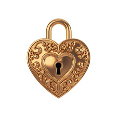 Exquisitely detailed golden heart padlock, a symbolic representation of love's enduring security, cherished secrets, and unwavering devotion in an ornate design