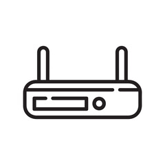 Fototapeta premium Minimalist Wifi Router Line Art Icon for Internet Connectivity, Wireless Networking, and Technology Graphic Design