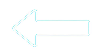 Neon Blue Arrow Pointing Left on Black Background neon arrow