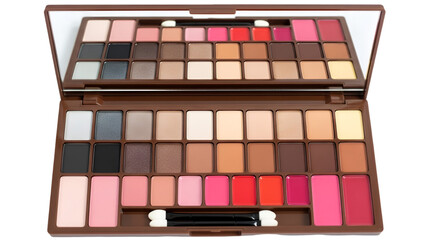 Open Makeup Palette with Many Eyeshadows image whisk