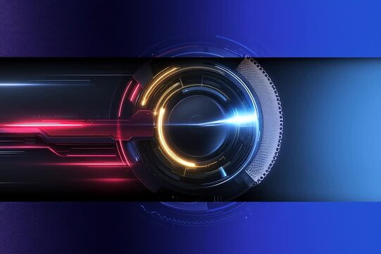abstract futuristic ai technology background loop, colorful digital data visualization with copyspace, hightech holographic interface animation