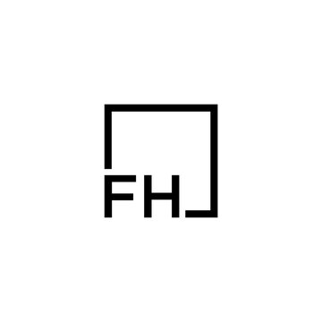 Black FHJ Monogram Logo Design Element.