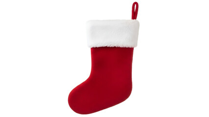 Red Christmas Stocking with White Fur Trim image whisk