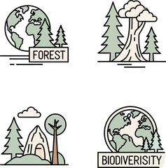 Fototapeta premium A conceptual illustration depicting the global crisis of biodiversity loss and the extinction of various species in a fragile ecosystem.