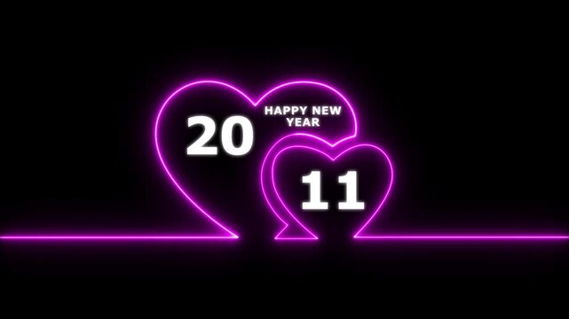 Happy valentines day hearts animation Suitable for valentines day celebration, social media post with happy new year 2011 confetti celebration. neon happy valentines day 4k video.