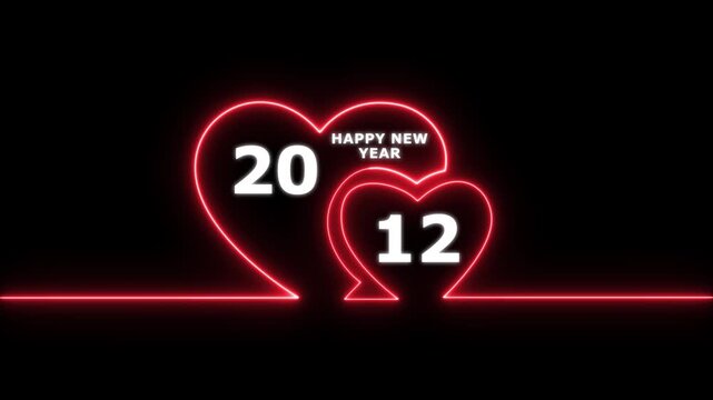 Happy valentines day hearts animation Suitable for valentines day celebration, social media post with happy new year 2012 confetti celebration. neon happy valentines day 4k video.