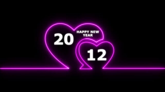 Happy valentines day hearts animation Suitable for valentines day celebration, social media post with happy new year 2012 confetti celebration. neon happy valentines day 4k video.