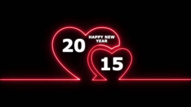 Happy valentines day hearts animation Suitable for valentines day celebration, social media post with happy new year 2015 confetti celebration. neon happy valentines day 4k video.
