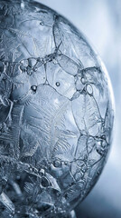 Frozen leaf in ice crystals