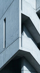 Brutalist concrete architecture corner detail
