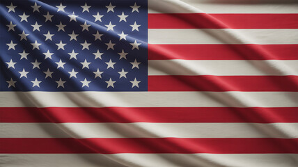 Fototapeta premium Ultra realistic waving United States flag with detailed fabric texture and soft shadows representing American patriotism national pride holiday celebrations democracy and federal government symbols
