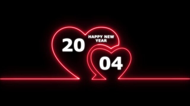 Happy valentines day hearts animation Suitable for valentines day celebration, social media post with happy new year 2004 confetti celebration. neon happy valentines day 4k video.