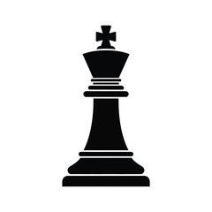 Fototapeta premium Black Chess Queen Piece Silhouette Icon Flat Design Vector Illustration