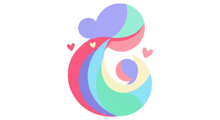 Cute Newborn in Mother's Warm Embrace Isolated on Transparent PNG Background.