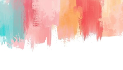 Obraz premium A vibrant abstract painting featuring colorful brush strokes on a white background