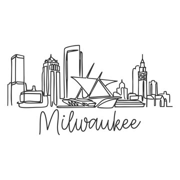 Milwaukee City Skyline - Minimalist Hand Drawn Illustration
