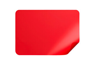 Crimson Corner: A simple, sleek rectangle, bathed in a rich, vibrant crimson hue, with a subtly curled corner, offers a versatile canvas for your designs. 