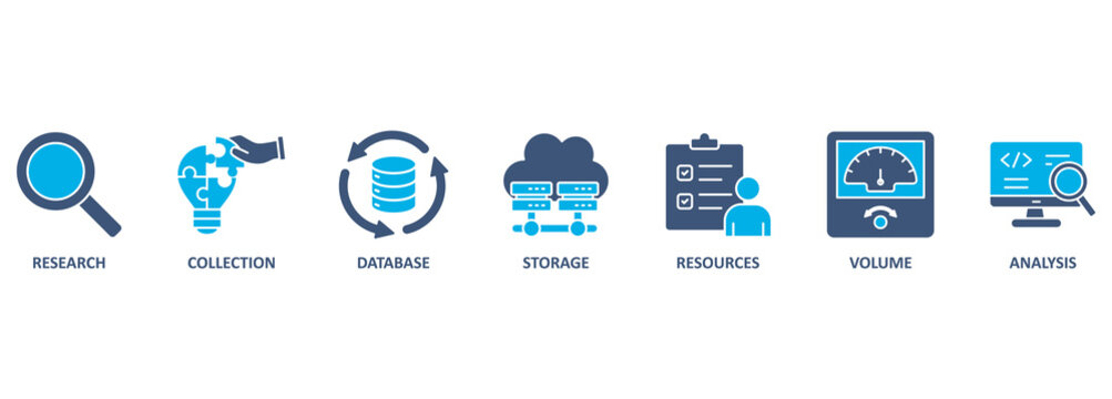 Big data concept. Banner with keywords and icons