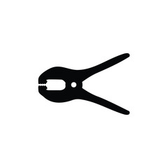 Plier silhouette icon vector flat design.