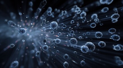 Microscopic spheres floating in dark space