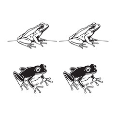 Black and White Frog vector Illustrations