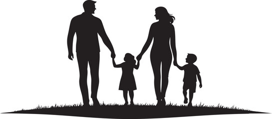 silhouette of a family