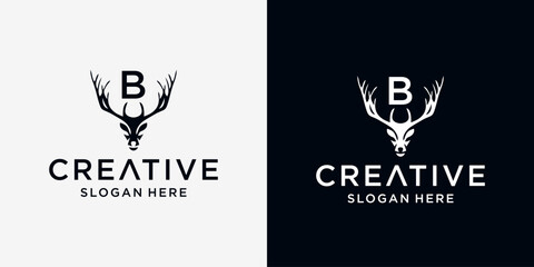 B deer head logo design © zulie
