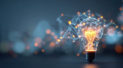 Bright idea concept with glowing network