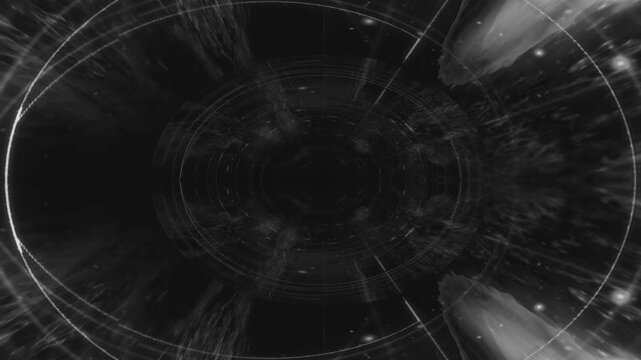 Abstract Animation With Black and White Shapes Creating a Flowing Visual Experience Over Time