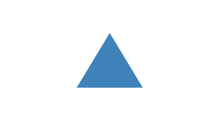 Fototapeta premium Simple Blue Triangle Geometric Shape Logo Icon, isolated white background