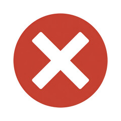 Obraz premium Red circle with black X symbol isolated on a transparent background