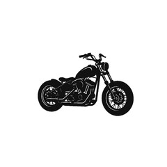 Obraz premium Vintage Motorcycle silhouette: A detailed silhouette of a classic vintage motorcycle against a clean background, ready for adventure.